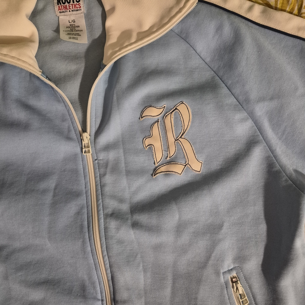 Roots Sky Blue and Cream Zip-Up Track Jacket - Picture 3 of 8